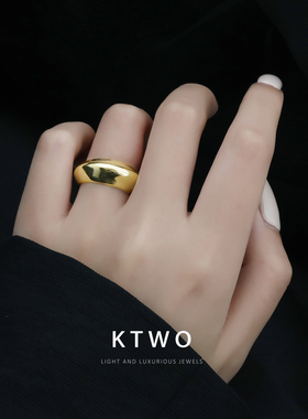 韩国ins性感金色元宝小众戒指