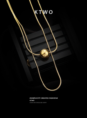 时尚个性复古双层圆球项链女