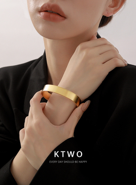 拉丝开口手镯女简约闺蜜手环饰品