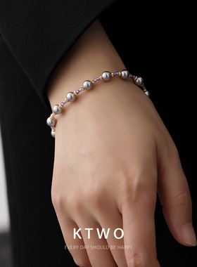 新款紫色珍珠手链女生小众时尚设计轻奢高级感腕饰手串礼物配饰品