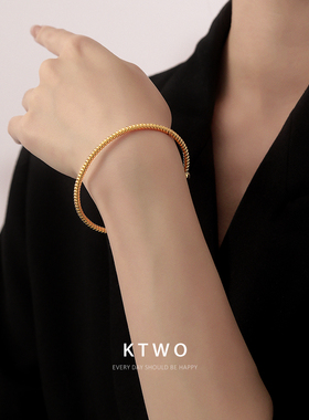 潮ins麻花开口手镯女生小众饰品