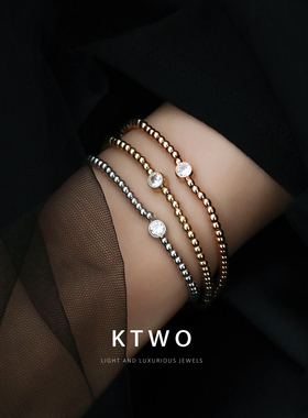 欧美复古气质简约新款圆珠单钻手链女ins潮网红小众感冷淡风饰品