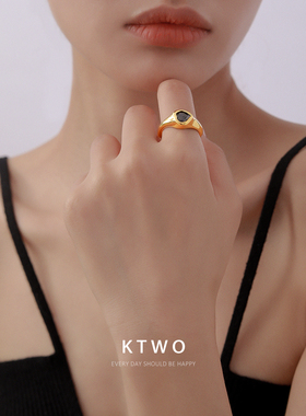 时尚ins爱心开口戒指女潮食指戒