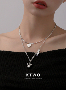 欧式卡通吊坠双层项链新款锁骨链