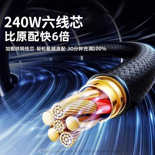 Type-C240W智能亮点数显数据线适用苹果15华为荣耀小米OPPOvivo手机iPad平板蓝牙耳机键盘USB车载快充电线 - 图0