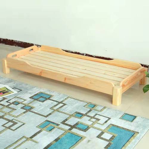 幼儿园专用床实木方腿床叠叠床托管班宝宝午休床樟子松可定做橡木