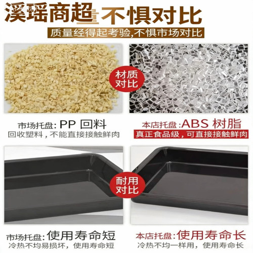 冷柜托盘超市生鲜猪肉托盘托黑色展示盘冰柜猪肉盘鲜肉卖肉陈列盘 - 图2