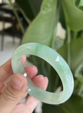 桃花酿手镯叮当镯玉镯子女款冰透樱花粉扁条粉色金丝玉正品