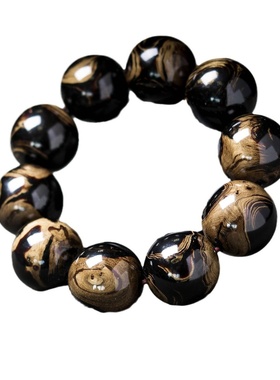 直播货源高端文玩根芯料黑珊瑚手链海柳血柳手串佛珠饰品女款