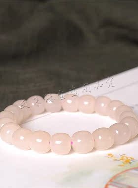 新疆羊脂玉白玉藕粉女款手串