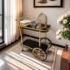 Light luxury dining car storage rack Living room Bedroom Bathroom Mobile cart Sofa side bar tea cart