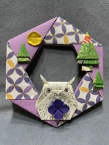 Japan Friend Zen Paper Thousands of paper Artisanal Folding Paper Moon Night Owl Birthday Greeting Card Holiday Hanging