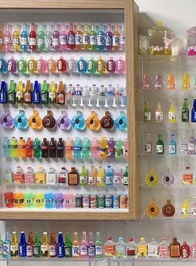 多款食玩仿真小酒瓶子迷你饮料瓶diy摆件儿童微缩玩具树脂配件