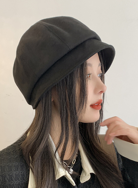 纯色帽子女秋冬百搭小沿盆帽保暖云朵贝雷帽休闲显脸小渔夫帽早春