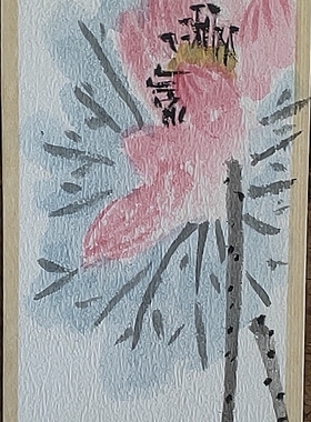 国画写生书签纯手绘