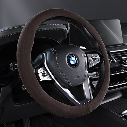 捷豹冬天翻毛皮方向盘套XEL/XFL/XJL/XF/FPACE/FTYPE防滑汽车把套 - 图1