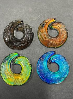 时来好运感温变色可随体温变化琉璃项链吊坠男女款吊坠饰品