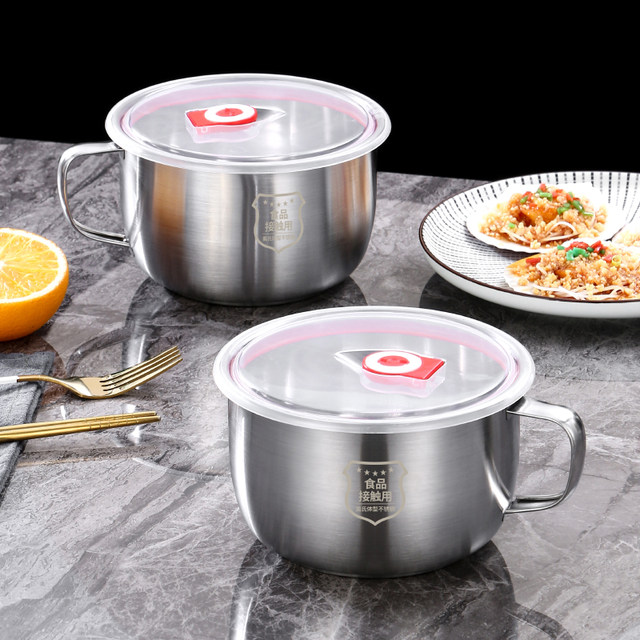 Stainless steel instant noodles bowl with cover bowl for dormitory for instant noodles bowl instant noodles lunch box for personal rice bowl for school