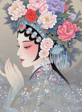 钻石画diy京剧花旦数字拼图粘贴点钻画手工家居装饰画