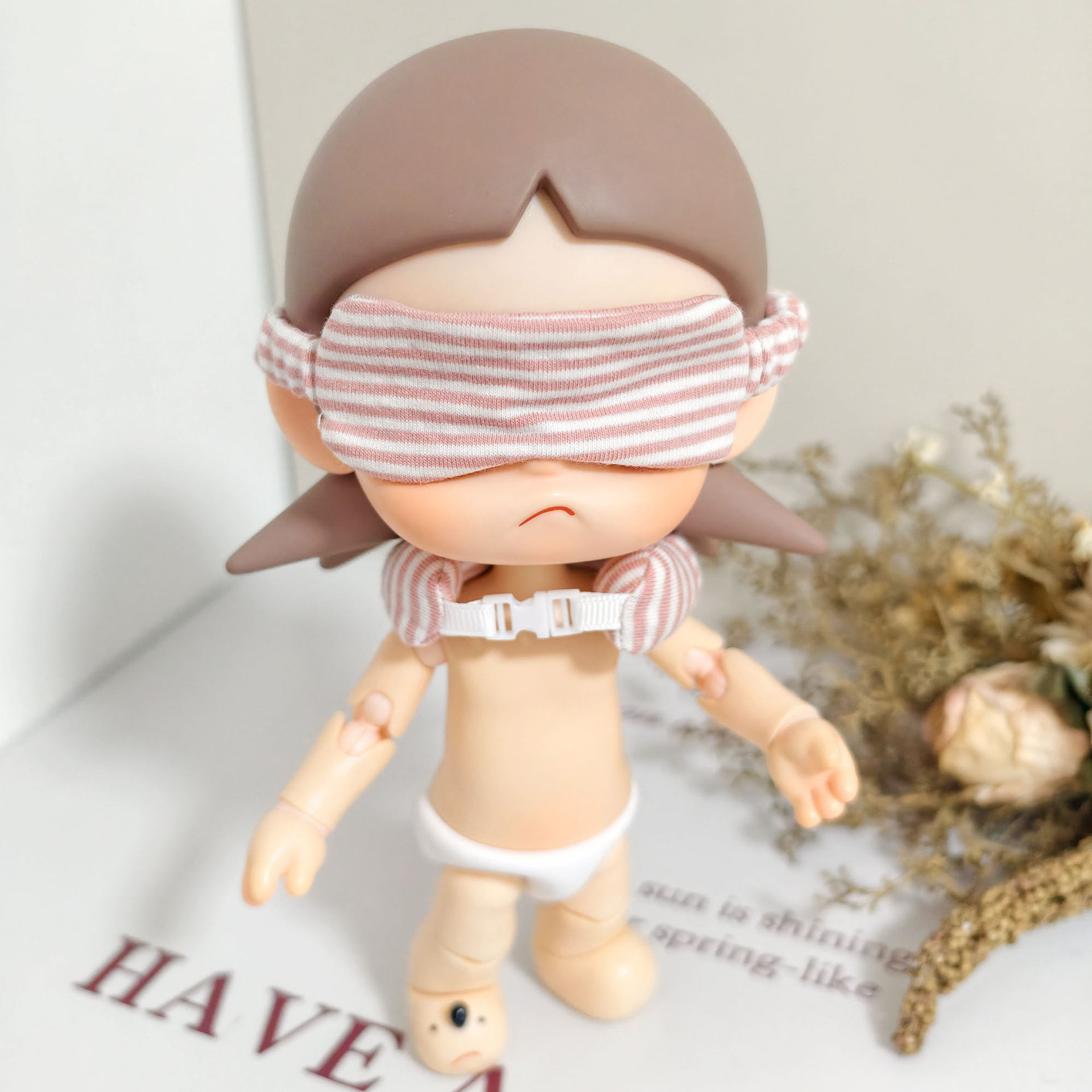 Zsiga向往之处BJD娃衣条纹颈枕眼罩套装关节娃娃嘎子姐衣服帽子新,淘宝优惠券,粉丝福利购,淘宝优惠卷