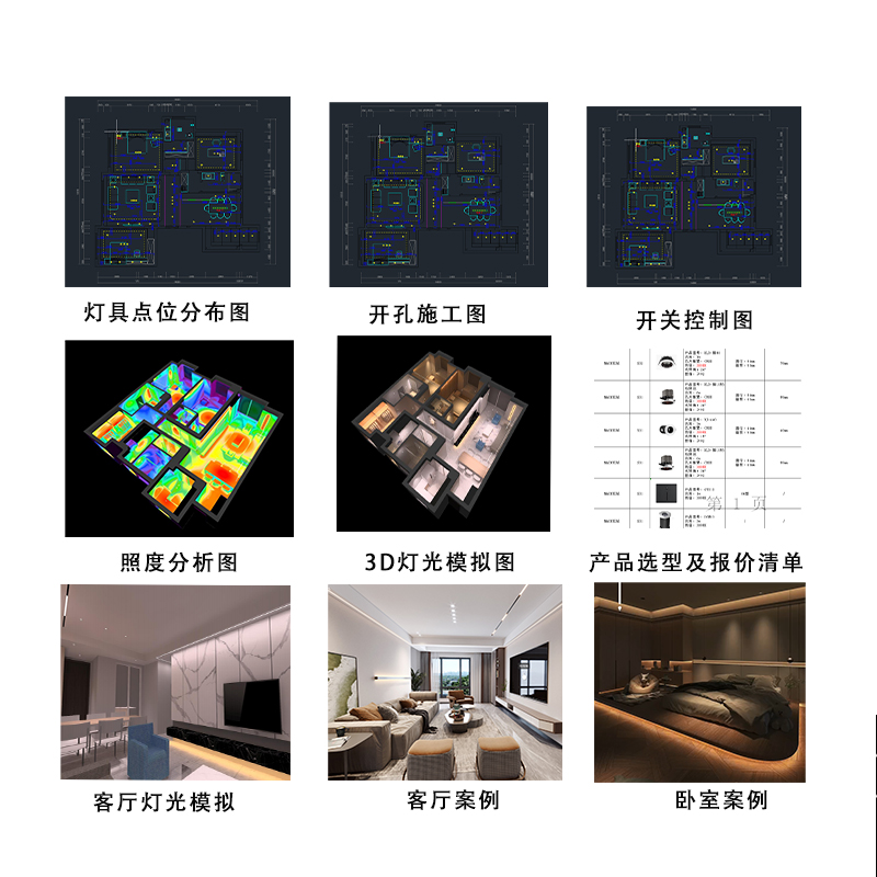 灯光设计服务全屋无主灯设计方案智能照明客餐厅灯光布局3D效果图-图0