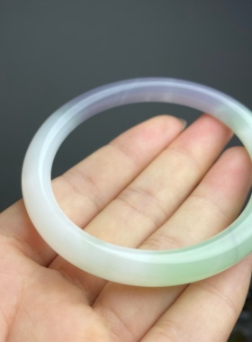 新疆和田玉白玉手镯烟紫三色细圆条手镯女款玉镯子手链项链礼物