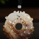 Pure natural Hetian jade sugar white jade zodiac dragon pendant for men and women double dragons playing with beads pendant jade peace buckle necklace
