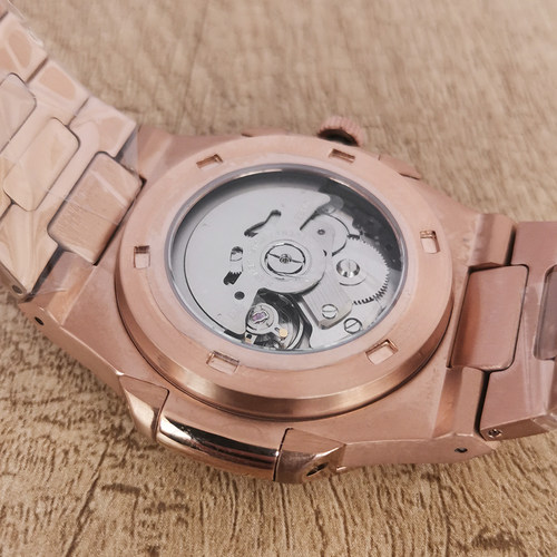 无logo男士机械手表41MM玫金色鹦鹉螺款式蓝宝石玻璃搭载NH35机芯 - 图0