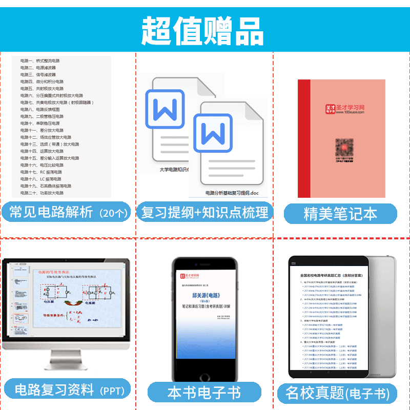 备考2025邱关源电路第六6版笔记和课后习题 含2023年考研真题详解答案搭配考研电路教材参考辅导书赠超值大礼包配套电子书圣才官方 - 图0