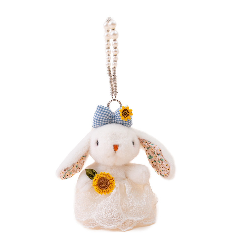 可爱淑女裙兔子钥匙扣挂件高档珍珠链小白兔玩偶背包挂饰包包挂链,淘宝优惠券,粉丝福利购,淘宝优惠卷