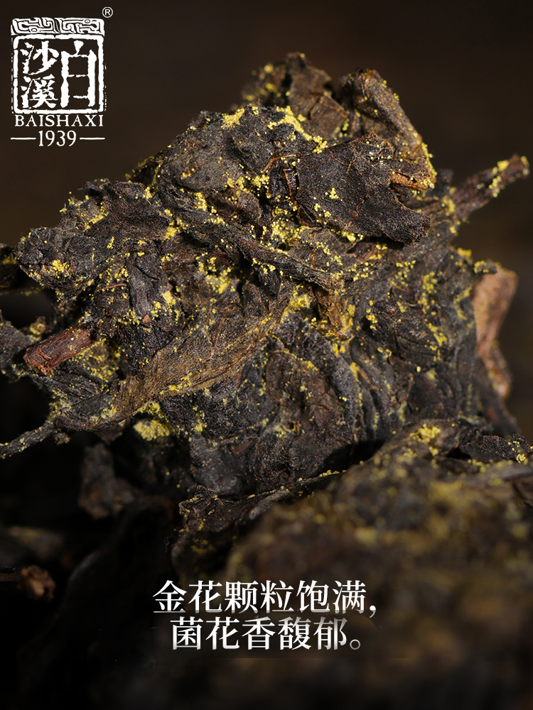 黑茶湖南安化正品白沙溪6G茯茶1kg金花茯砖插谷雨嫩料五年陈原料