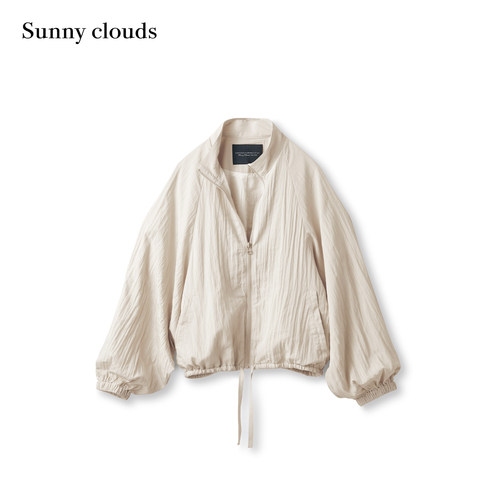 春季新品 桑妮库拉/Sunny clouds立领插肩蝙蝠袖外套系绳夹克上衣 - 图0
