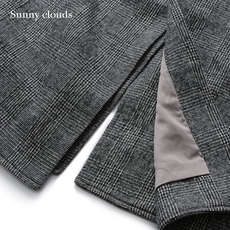 Sunny clouds Shuttle Notes日本面料 女式棉混缩绒格子大衣 - 图3