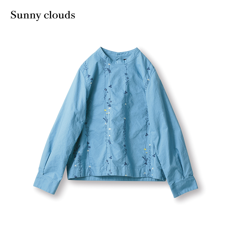 春季新品 桑妮库拉/Sunny clouds 女式纯棉花朵刺绣装饰日系罩衫 - 图0