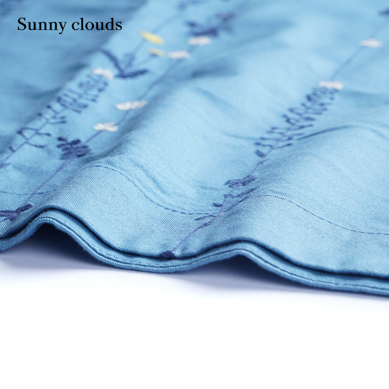 春季新品 桑妮库拉/Sunny clouds 女式纯棉花朵刺绣装饰日系罩衫 - 图1