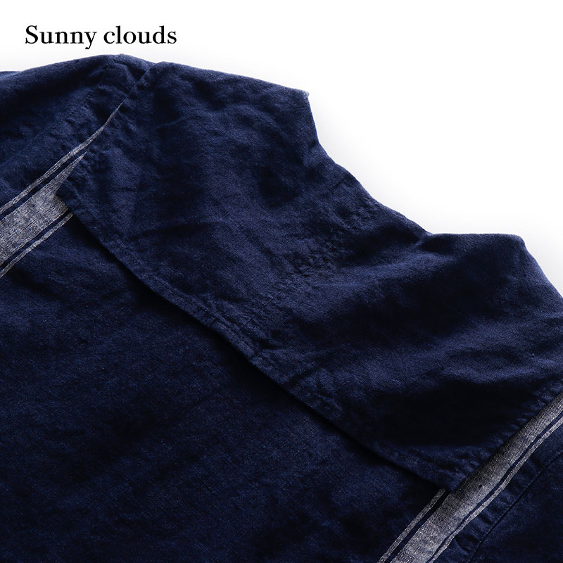 秋季新品 桑妮库拉/Sunny clouds 女式亚麻海军领罩衫 - 图1