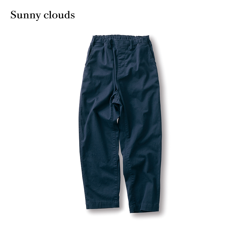 春季新品 桑妮库拉/Sunny clouds女式棉混微弹宽版紧腿裤（藏蓝） - 图0