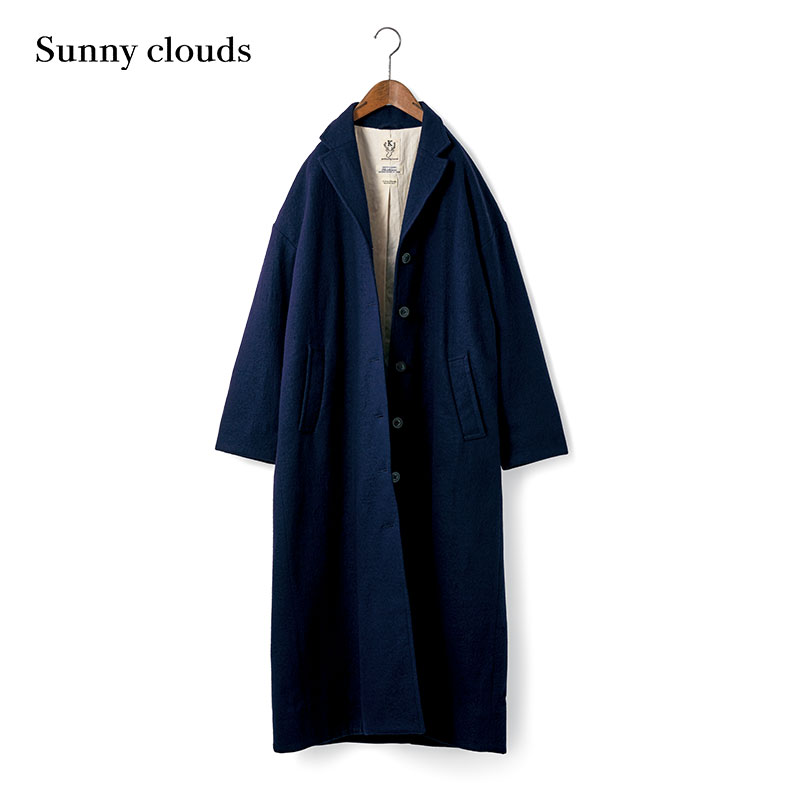 Sunny clouds Shuttle Notes日本面料 女式棉毛长款大衣 - 图0