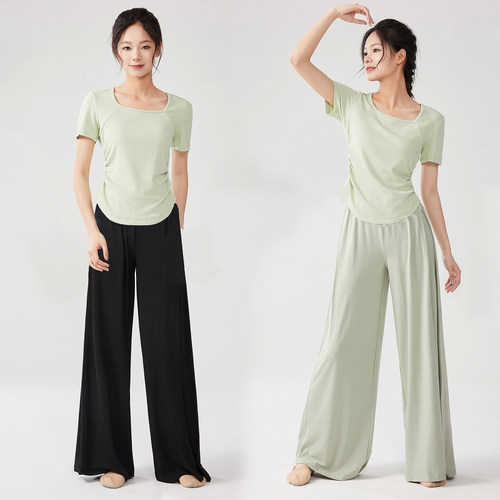 现代舞舞蹈练功服女套装春夏长袖古典舞跳舞服专业民族中国舞上衣 - 图0