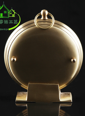 盈慧美式高档全纯铜书房石英台钟