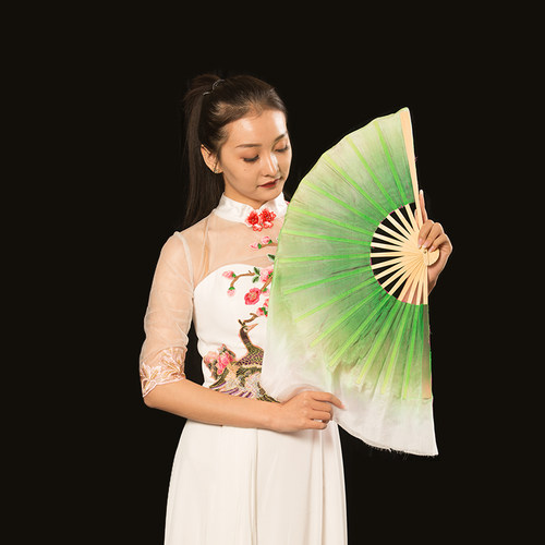 茉莉花扇子真丝舞蹈扇子儿童双面色新款秧歌扇表演扇订做跳舞扇子 - 图2