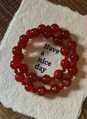 许我耀眼露思许妍同款红玛瑙手链