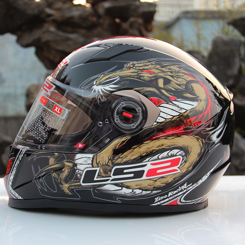 LS2头盔全盔保暖冬盔摩托车头盔赛车防雾全覆式四季款跑车盔FF358 - 图0