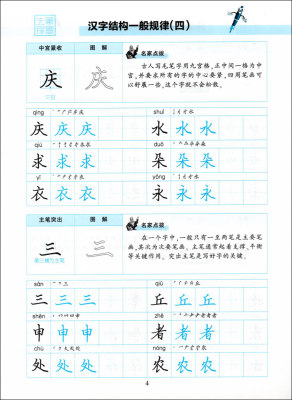 笔墨先锋从零起步学写字李放鸣基本笔画间架结构偏旁部首强化练习共4本临摹练字本小学生练字字帖钢笔书法入门硬笔楷书字帖 虎窝淘