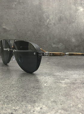 重度奢华珍藏版 复古经典大框墨镜男女 大脸 柳钉镂空太阳镜潮