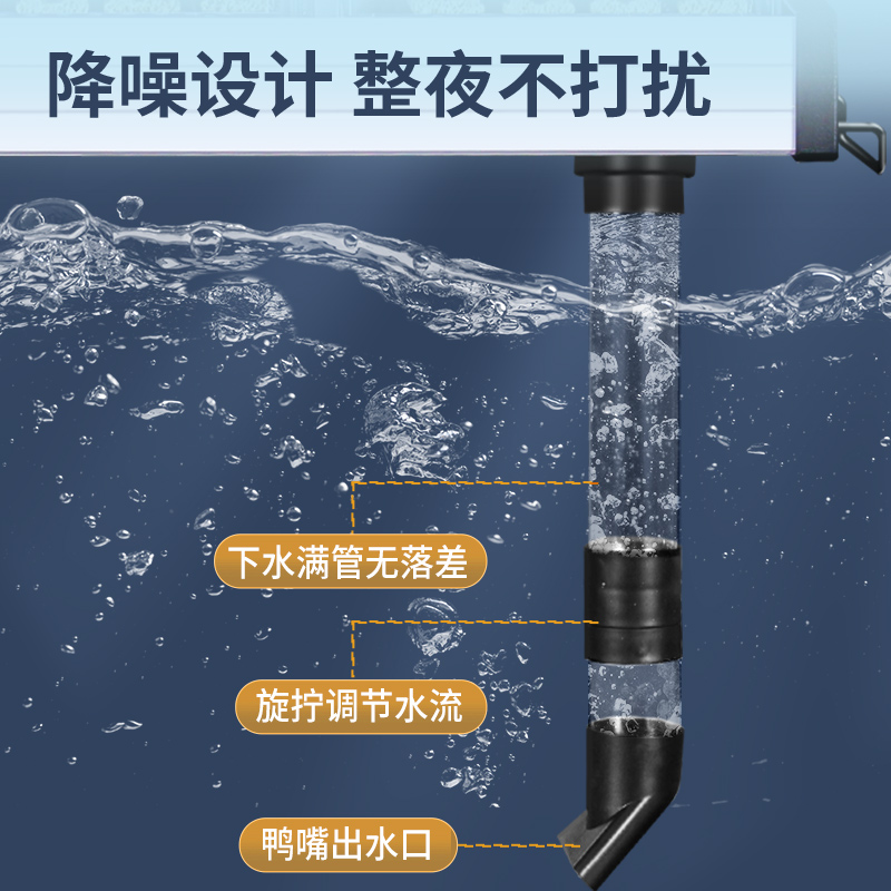 滴流盒鱼缸龟缸材料上滤滴滤加氧一体三合一干湿分离上置过滤器盒 - 图1