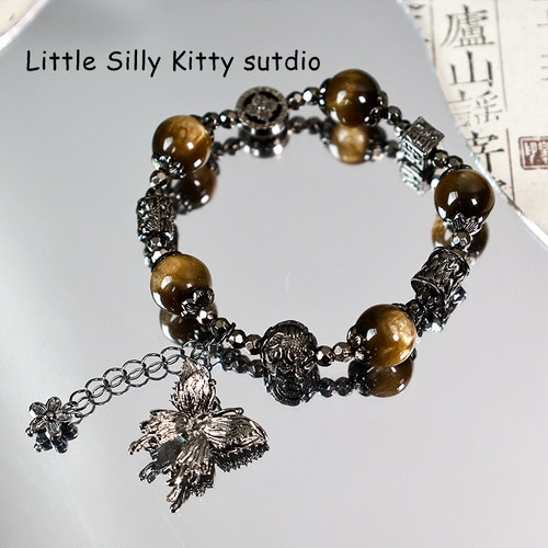 新中式小众枪黑合金手链项链串珠DIY配件手工材料通孔散珠吊坠 - 图0