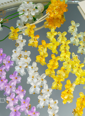 古风琉璃桂花扣散珠DIY配件