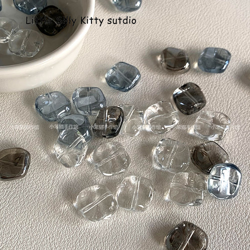 【小冰块】冰冰透透不规则玻璃散珠diy手工串珠手链项链饰品配件 - 图2