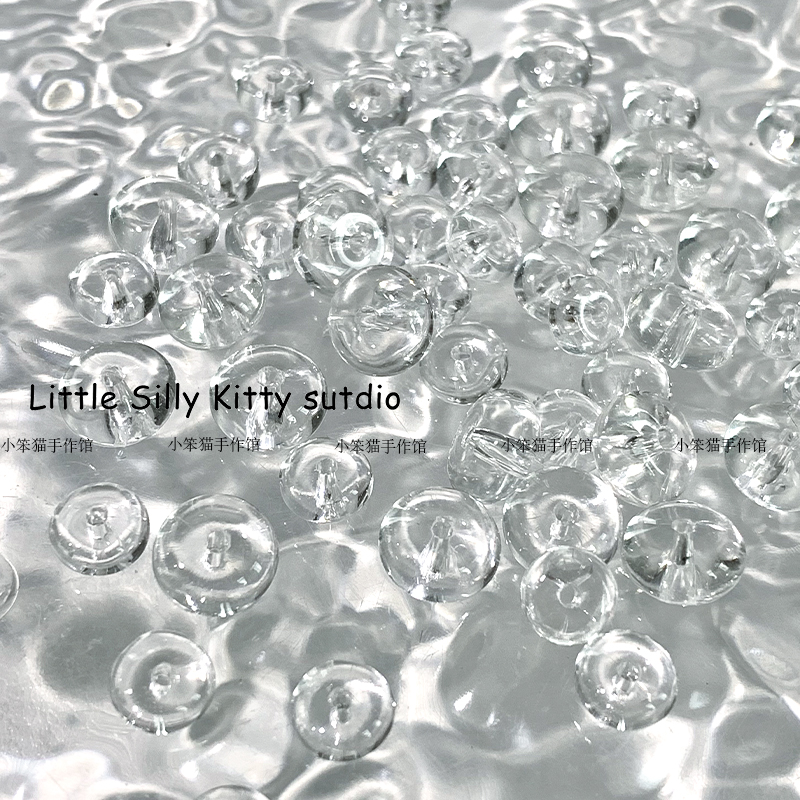 高白清透玻璃琉璃本色算盘散珠手工DIY串珠手链项链手机链配件 - 图3